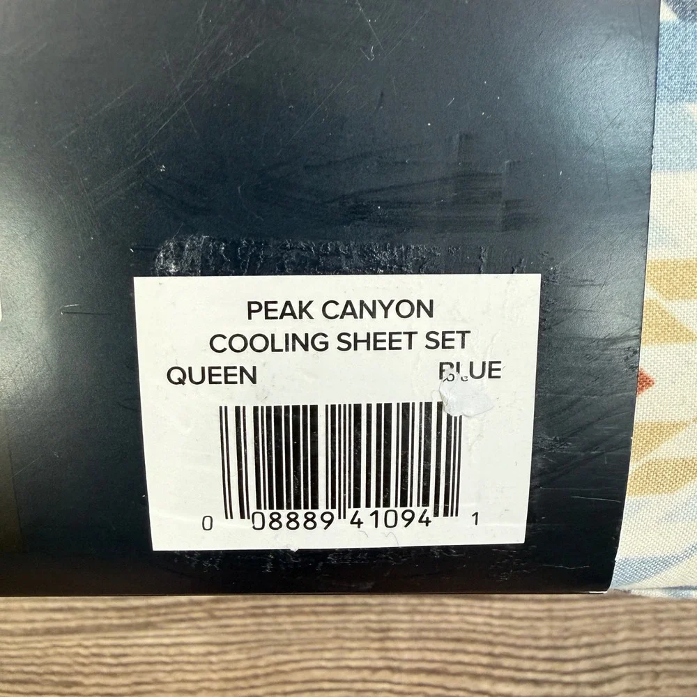 Pendleton Queen Peak Canyon Cooling Sheet Set Blue Geometric Southwestern NEW
